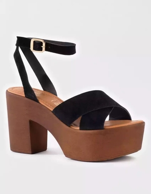 Compensées American Eagle Seychelles Sweetener Plateforme Sandal Noir Femme | QTL-30450344